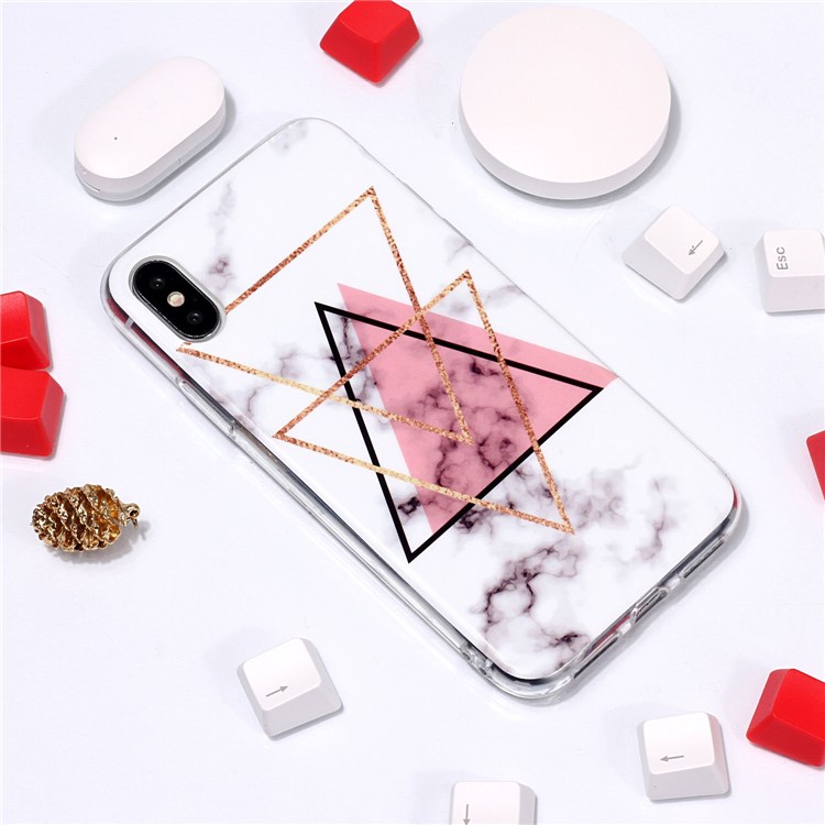 Marble Pattern IMD TPU Case for iPhone XS 5.8 inch - Style A-3