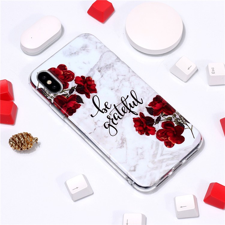 Motif De Marbre IMD TPU Cas De Téléphone Portable Pour Iphone XS 5,8 Pouces - Style Q-3