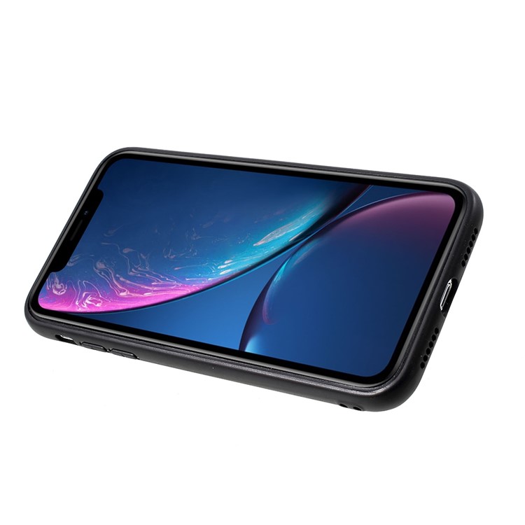 Extraordinary Series PC TPU Hybrid Case with Kickstand for for iPhone XR 6.1 inch Business Style Phone Cover - Black-4