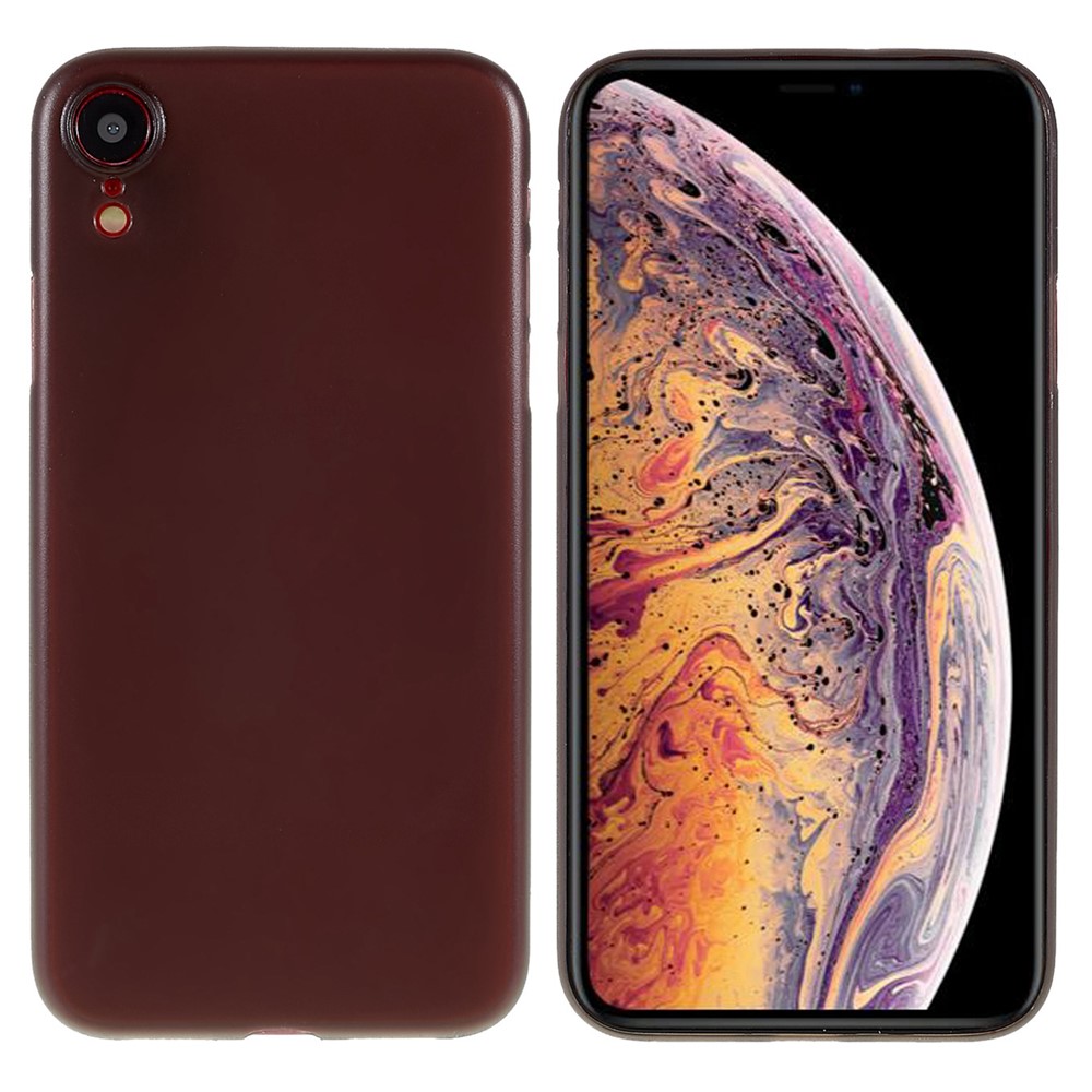 For iPhone XR 6.1 inch Ultra-Thin Matte Hard PC Case Camera Protection Shockproof Cover - Transparent Black