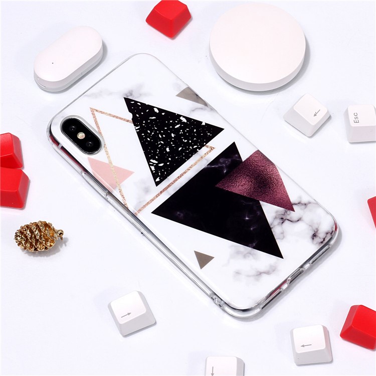 Marble Pattern IMD TPU Back Case for iPhone XS Max 6.5 inch - Style A-3