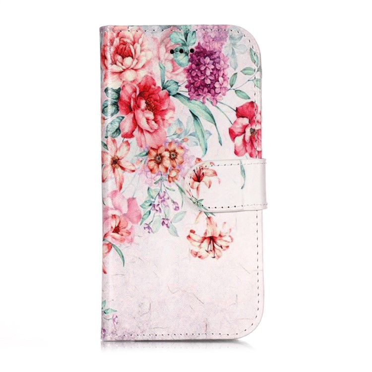 Pattern Printing Leather Case Wallet Stand Cover for iPhone XS Max 6.5 inch - Blooming Flower-2
