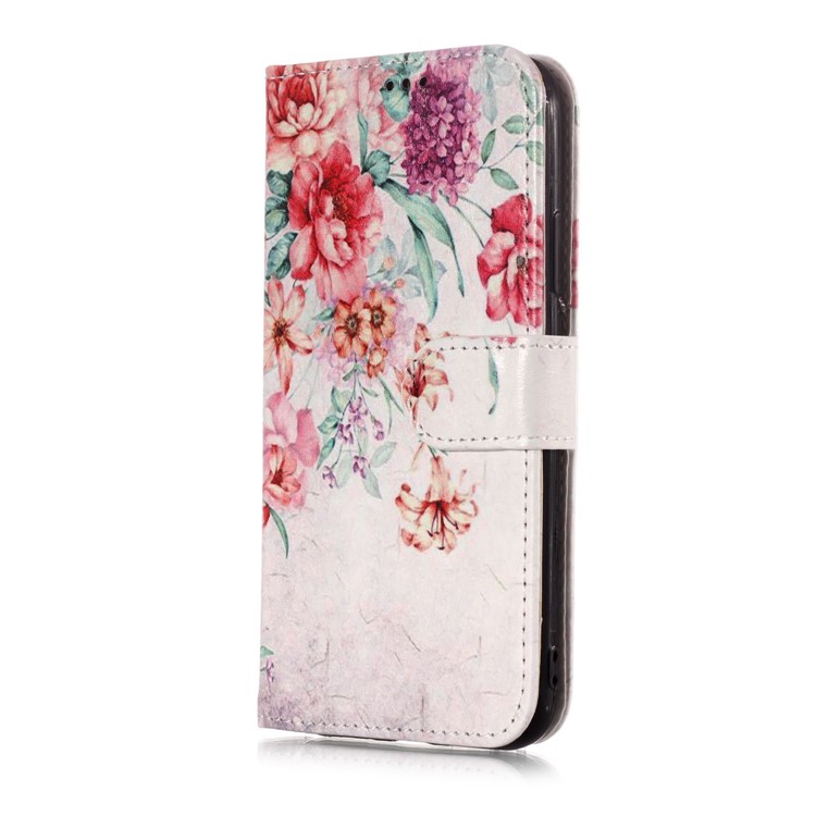 Pattern Printing Leather Case Wallet Stand Cover for iPhone XS Max 6.5 inch - Blooming Flower-3