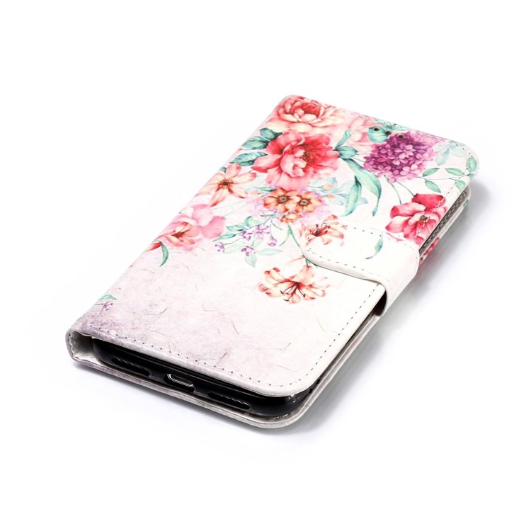 Pattern Printing Leather Case Wallet Stand Cover for iPhone XS Max 6.5 inch - Blooming Flower-6