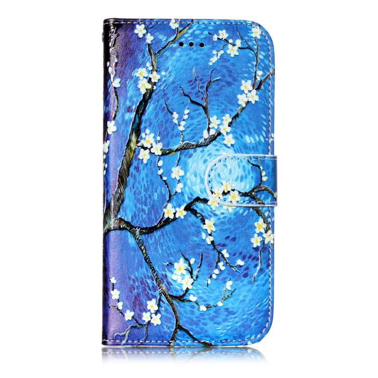 Embossed Pattern Printing Leather Wallet Case with Stand for iPhone XS Max 6.5 inch - Tree with Flower-2