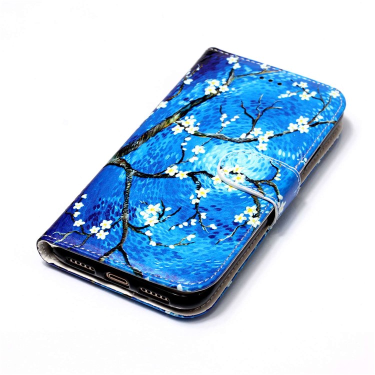 Embossed Pattern Printing Leather Wallet Case with Stand for iPhone XS Max 6.5 inch - Tree with Flower-7