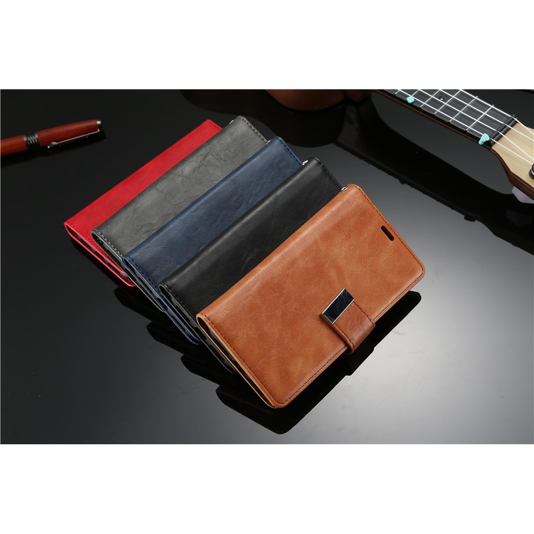 Retro Style Crackled Texture Leather Wallet Case for iPhone XS/X 5.8 inch - Black-6
