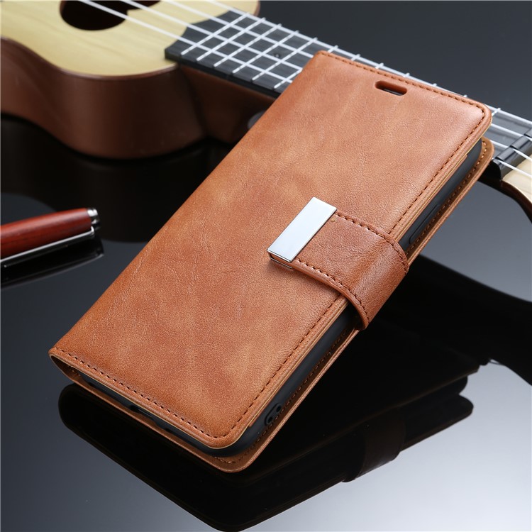 

Retro Style Crackled Texture Wallet Leather Stand Cover for iPhone XS/X 5.8 inch - Brown, iPhone Xs