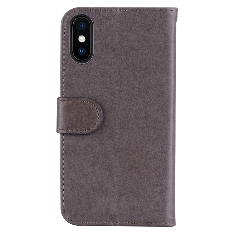 Flash Powder Unicorn Pattern Wallet PU Leather Stand Case for iPhone XS Max 6.5 inch - Grey-2
