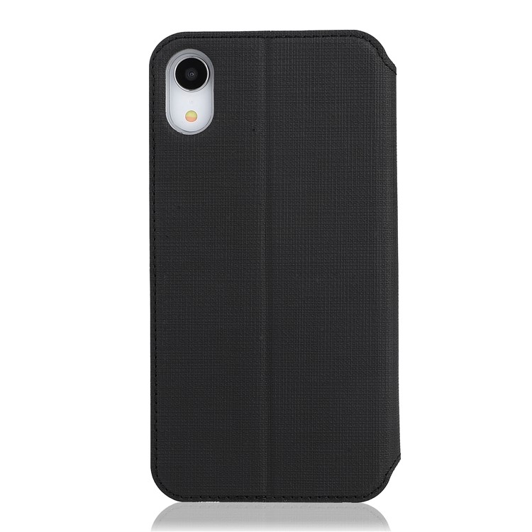 VILI DMX Cross Texture PU Leather Stand Case with Card Slots for iPhone XR 6.1 inch - Black-3