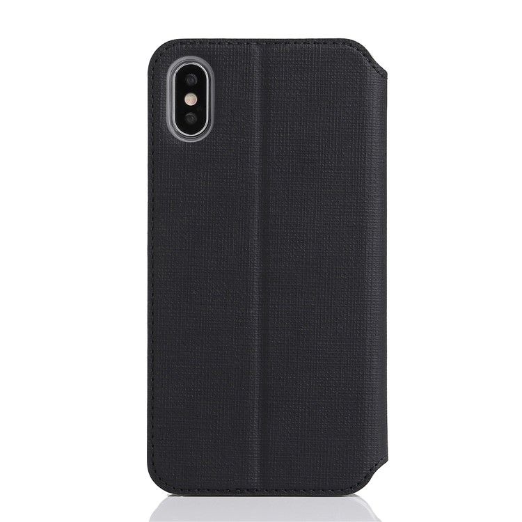 VILI DMX Cross Texture Leather Stand Case with Card Slot for iPhone XS Max 6.5 inch - Black-3
