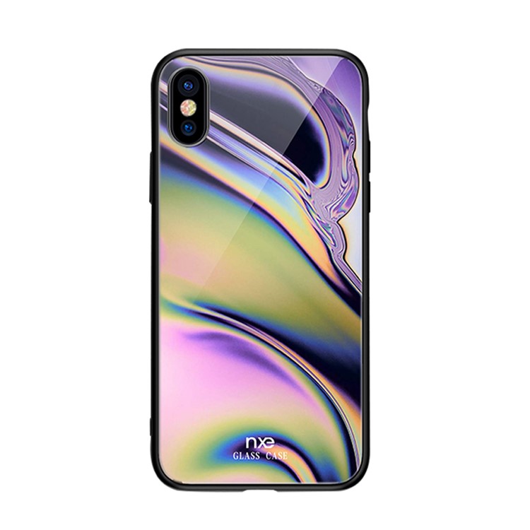 NXE for iPhone XS Max 6.5 inch Phone Casing Streamer Light Pattern 9H Tempered Glass + TPU Cover - Style A-3