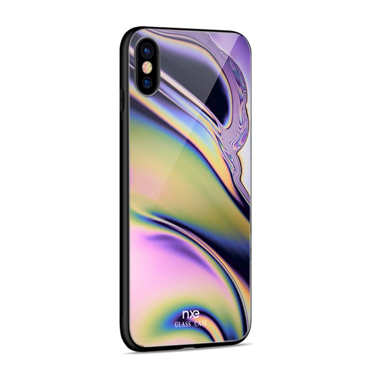 NXE for iPhone XS Max 6.5 inch Phone Casing Streamer Light Pattern 9H Tempered Glass + TPU Cover - Style A-5