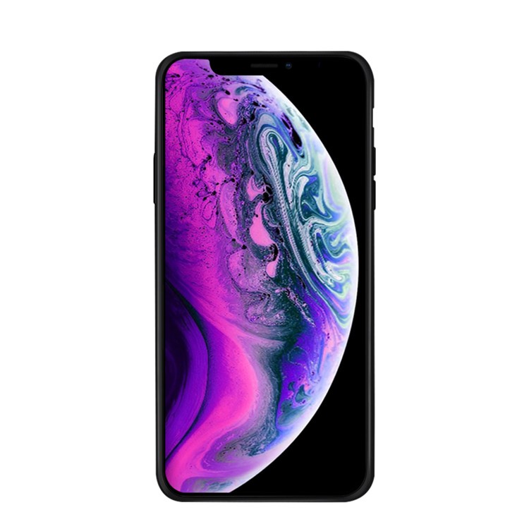 NXE Pianeta Modello Stampa 9H Vetro Posteriore + TPU Bordo Caso Ibrido Per Iphone XS 5.8 Pollici - Viola / Blu-3