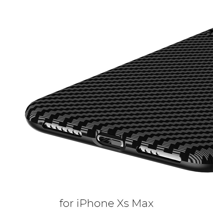HOCO Delicate Shadow Series Case Carbon Fiber Texture TPU Cover for iPhone XS Max 6.5 inch - Black-3