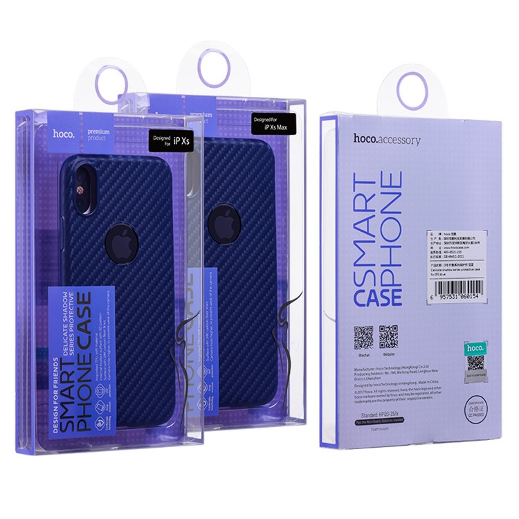 HOCO Delicate Shadow Series Case Carbon Fiber Texture TPU Cover for iPhone XS Max 6.5 inch - Black-7
