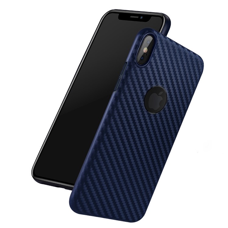 HOCO Delicate Shadow Series Carbon Fiber Texture Ultra-thin TPU Phone Cover for iPhone XS Max 6.5 inch - Dark Blue-1