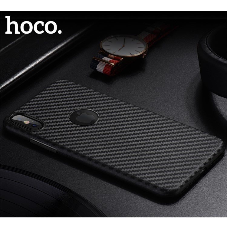 HOCO Delicate Shadow Series Case Carbon Fiber Texture TPU Cover for iPhone XS/X 5.8 inch - Black-2
