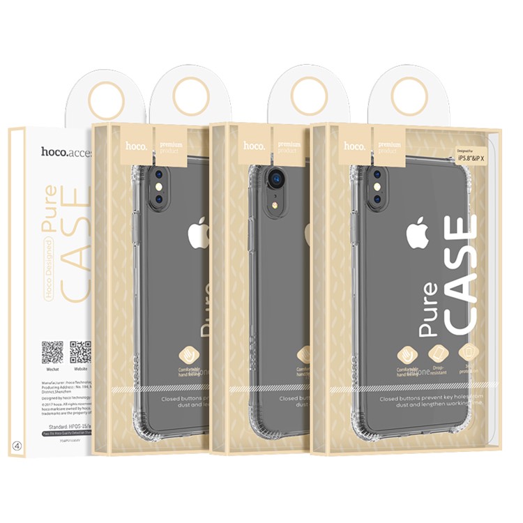 HOCO Armor Series Case Air Cushion Drop-proof TPU Cover for iPhone XS Max 6.5 inch - Transparent-5