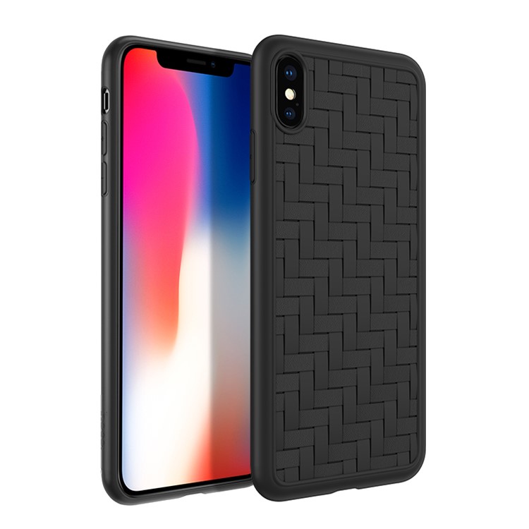 

HOCO Tracery Series Case for iPhone XS / X 5.8 inch Woven Texture TPU Mobile Cover - Black