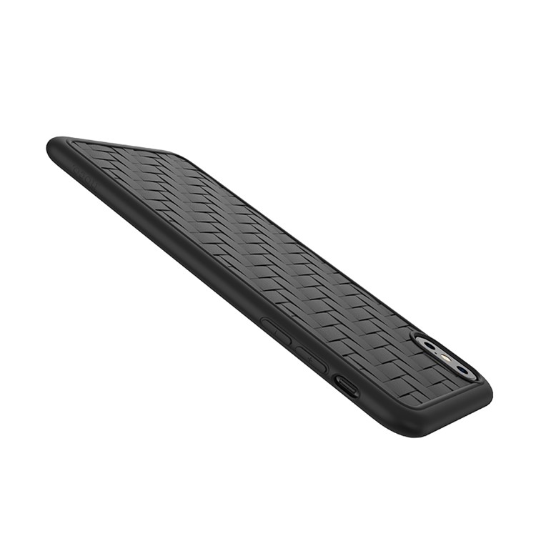 HOCO Tracery Series Case Woven Texture TPU Phone Cover for iPhone XS Max 6.5 inch - Black-2