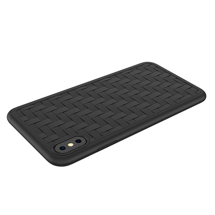 HOCO Tracery Series Case Woven Texture TPU Phone Cover for iPhone XS Max 6.5 inch - Black-3