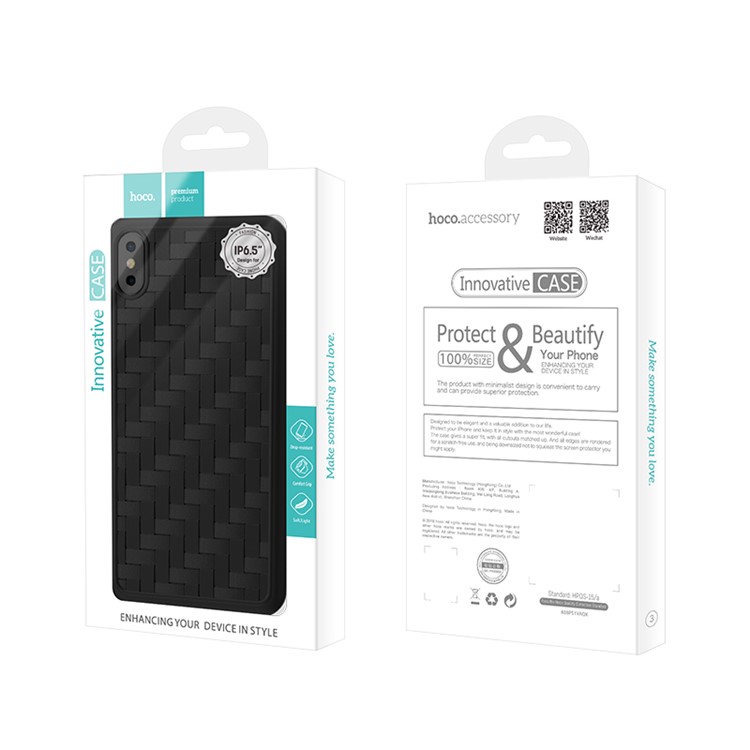 HOCO Tracery Series Case Woven Texture TPU Phone Cover for iPhone XS Max 6.5 inch - Black-4