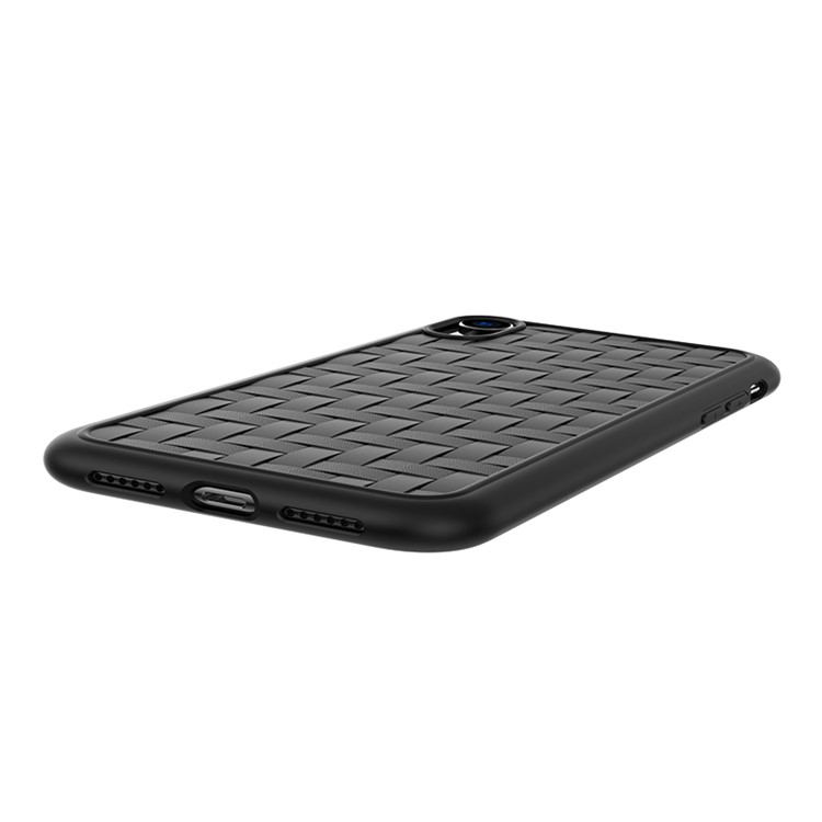 HOCO Tracery Series Case for iPhone XR 6.1 inch Woven Texture TPU Mobile Cover - Black-2