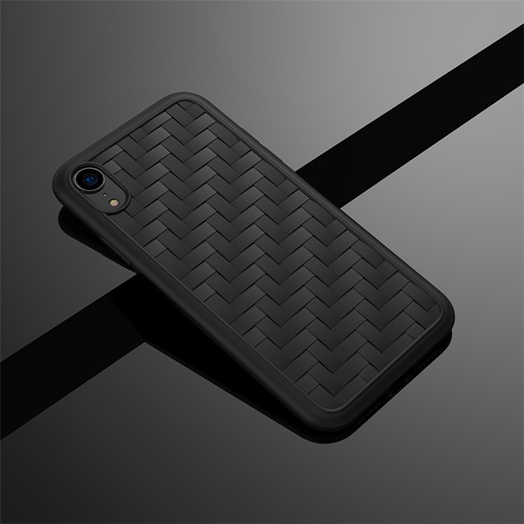 HOCO Tracery Series Case for iPhone XR 6.1 inch Woven Texture TPU Mobile Cover - Black-3