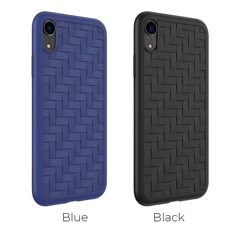 HOCO Tracery Series Case for iPhone XR 6.1 inch Woven Texture TPU Mobile Cover - Black-4