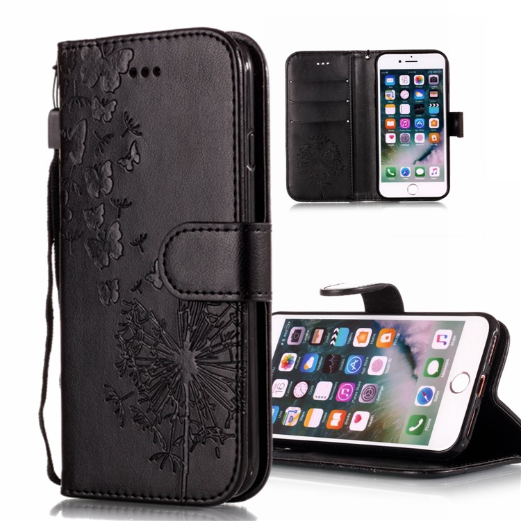 Imprint Vivid Flower Wallet Stand Magnetic Leather Case for iPhone XS Max 6.5 inch - Black-2