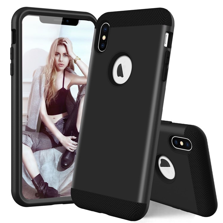 For iPhone XS Max 6.5 inch Protection Case (3-piece) (PC+Silicone) (Shockproof) - Black-3