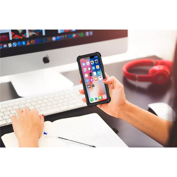 3-piece PC+Silicone Shockproof Hybrid Casing for iPhone XS Max 6.5 inch - Black-10