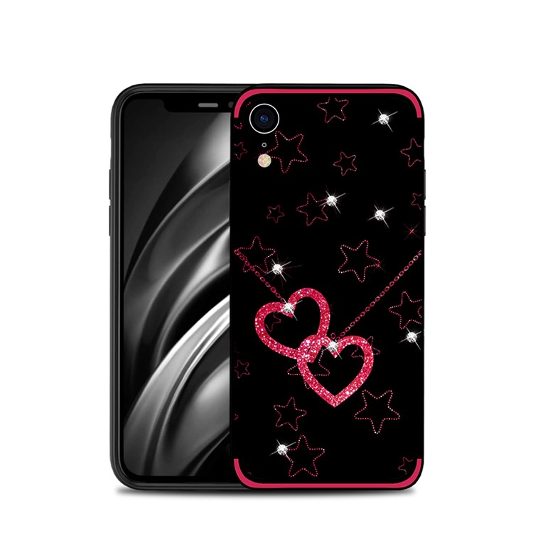 

NXE Rhinestone Decor Pattern Bayer TPU Mobile Case for iPhone XR 6.1 inch - Heart and Star Pattern, iPhone XR 6.1 inch