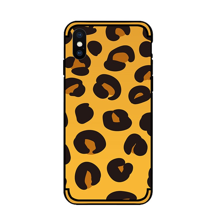 NXE Embossed Patterned Soft TPU Mobile Case for iPhone XS Max 6.5 inch - Leopard Texture-3