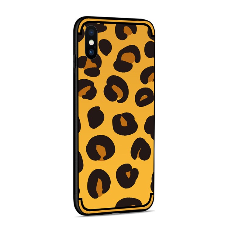NXE Embossed Patterned Soft TPU Mobile Case for iPhone XS Max 6.5 inch - Leopard Texture-5