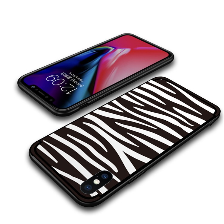 NXE Em Relevo Modelado TPU Macio Para Iphone XS Max 6,5 Polegadas - Listra De Zebra-2