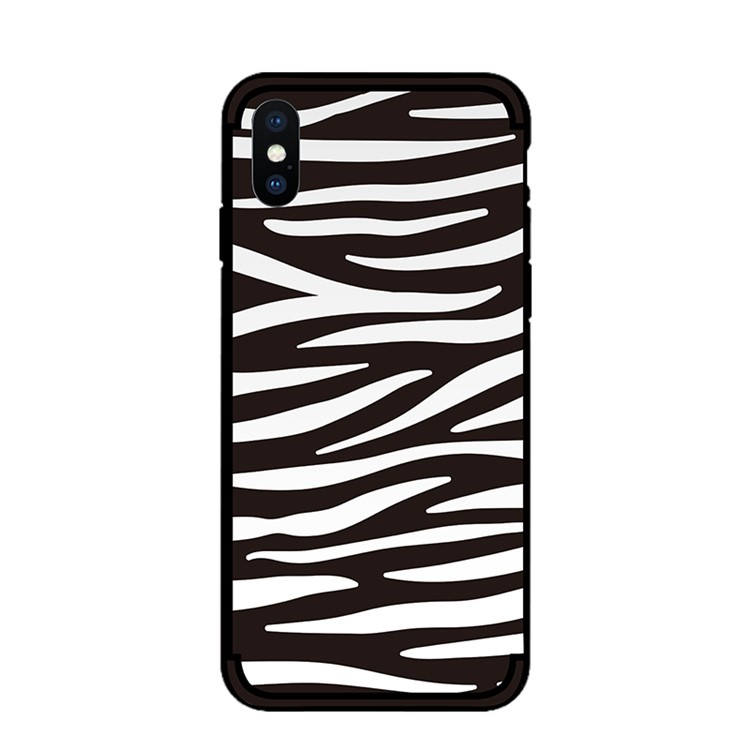 NXE Em Relevo Modelado TPU Macio Para Iphone XS Max 6,5 Polegadas - Listra De Zebra-3