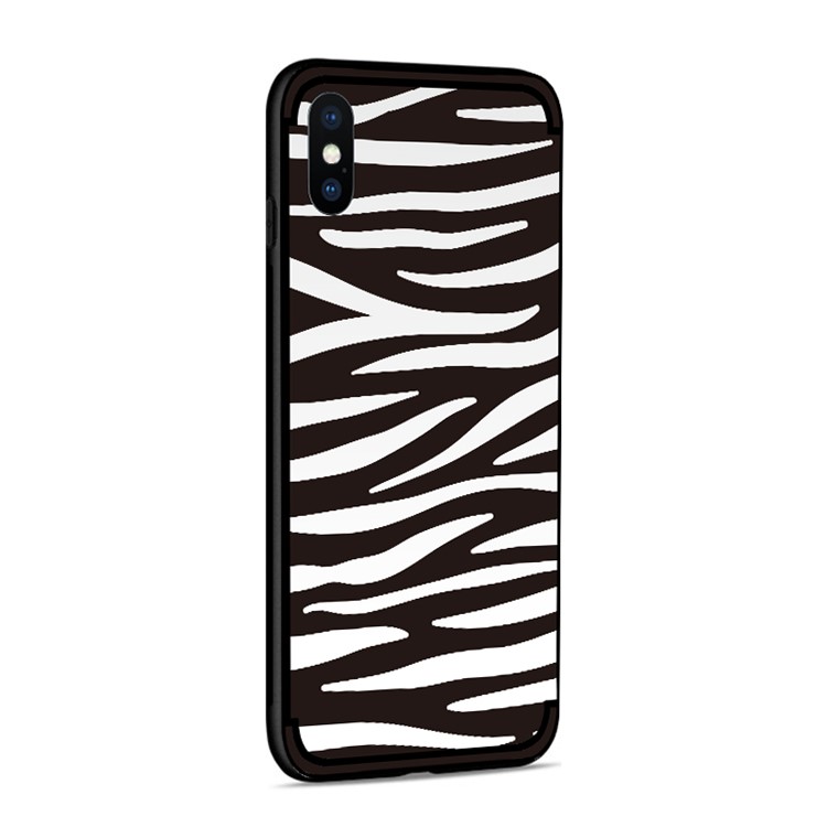 NXE Em Relevo Modelado TPU Macio Para Iphone XS Max 6,5 Polegadas - Listra De Zebra-5