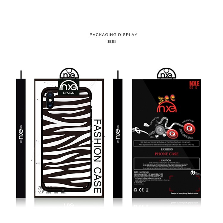 NXE Em Relevo Modelado TPU Macio Para Iphone XS Max 6,5 Polegadas - Listra De Zebra-6