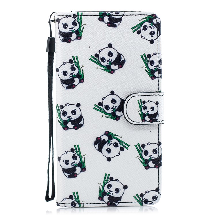 

Pattern Printing Cross Texture Leather Wallet Shell Case for iPhone XR 6.1 inch - Panda, iPhone XR