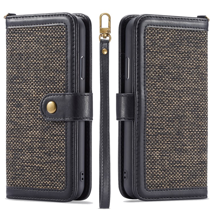 

Detachable 2 in 1 Leather + Cloth Wallet Case + TPU Back Shell for iPhone XS / X 5.8 inch - Black