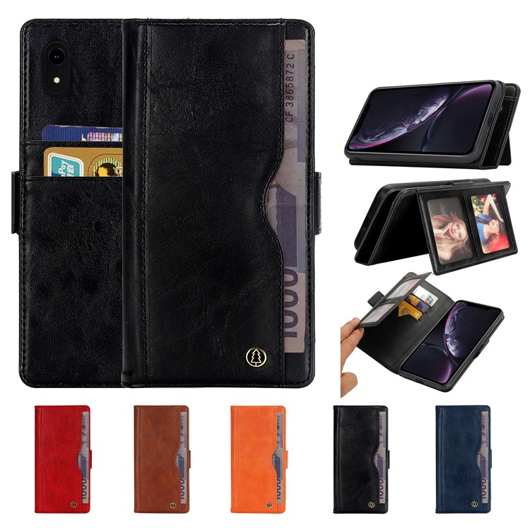 Funda De Piel Desmontable Con Monedero Múltiple 2 En 1 + Carcasa Trasera De TPU Para IPhone XR De 6,1 Pulgadas - Negro-16