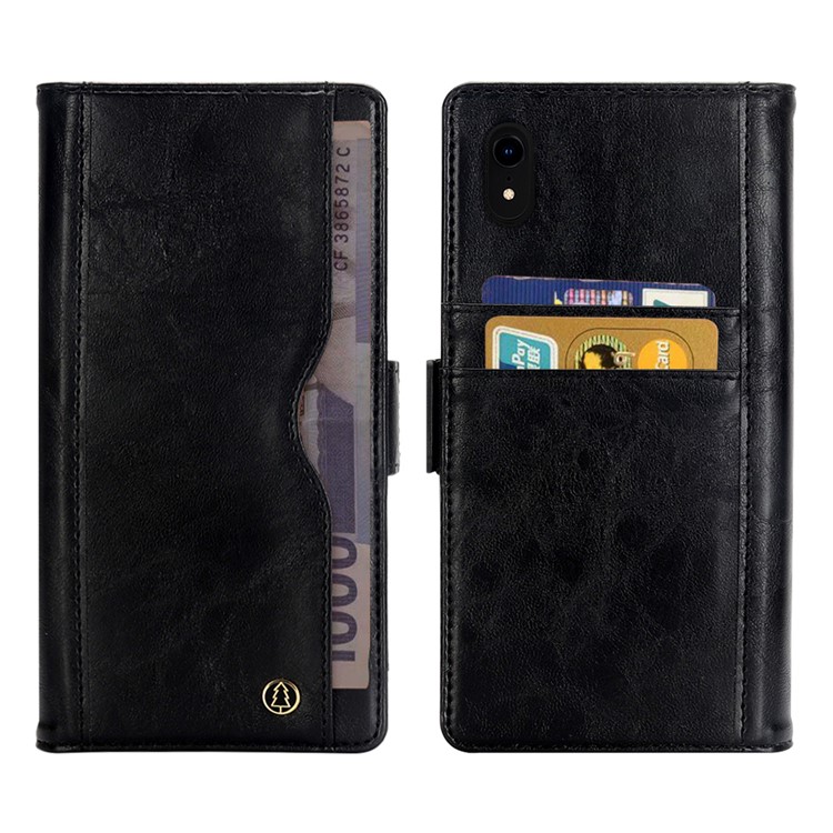 Funda De Piel Desmontable Con Monedero Múltiple 2 En 1 + Carcasa Trasera De TPU Para IPhone XR De 6,1 Pulgadas - Negro-2