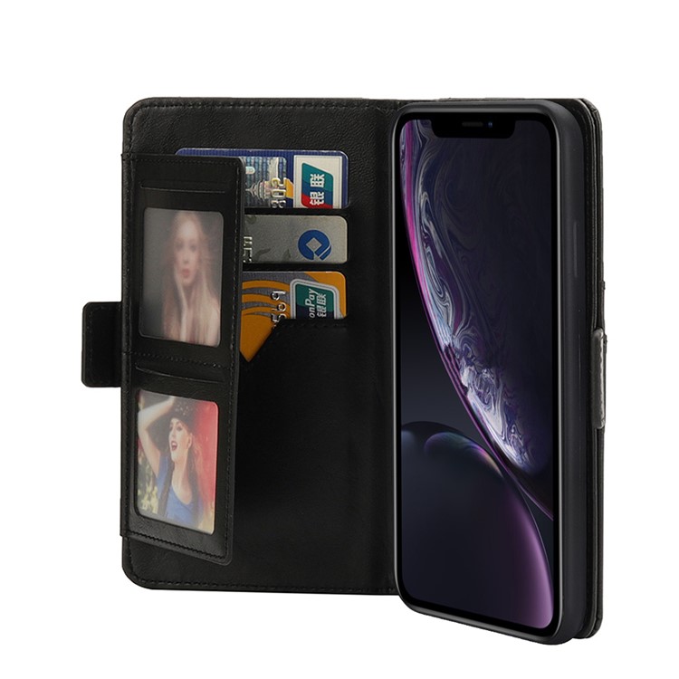 Funda De Piel Desmontable Con Monedero Múltiple 2 En 1 + Carcasa Trasera De TPU Para IPhone XR De 6,1 Pulgadas - Negro-8