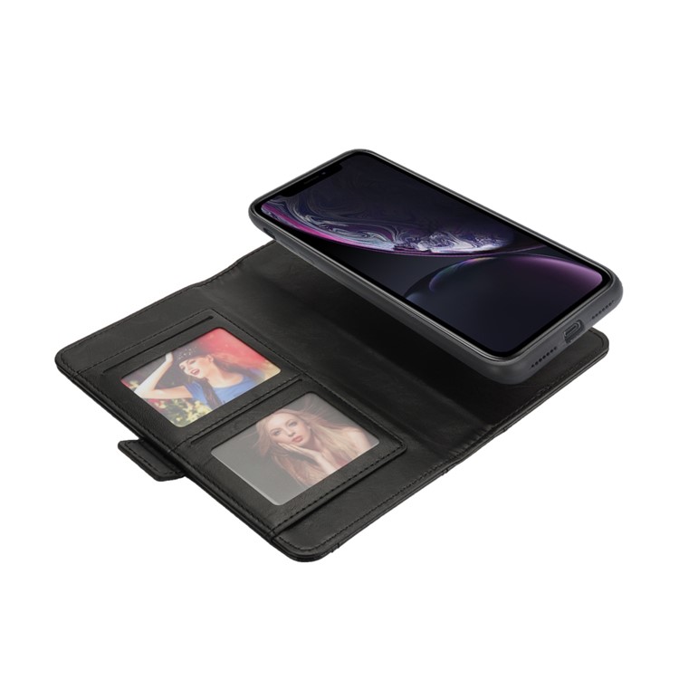 Funda De Piel Desmontable Con Monedero Múltiple 2 En 1 + Carcasa Trasera De TPU Para IPhone XR De 6,1 Pulgadas - Negro-9