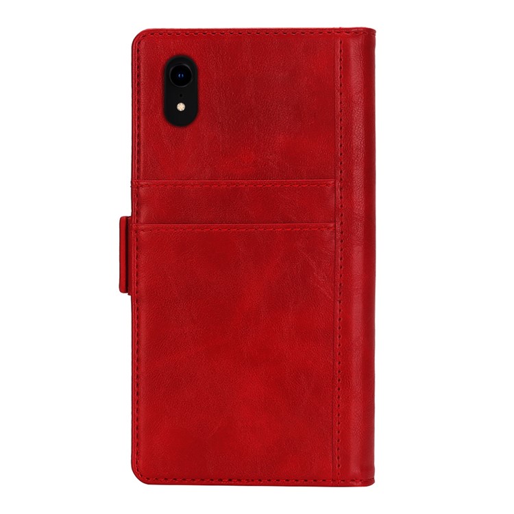 Funda De Piel Monedero Multi-ranura Extraíble 2 En 1 + Carcasa Trasera De TPU Para IPhone XR De 6,1 Pulgadas - Rojo-3