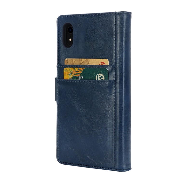 Removable 2-in-1 Multi-slot Wallet Leather Casing +TPU Back Shell for iPhone XR 6.1 inch - Blue-5