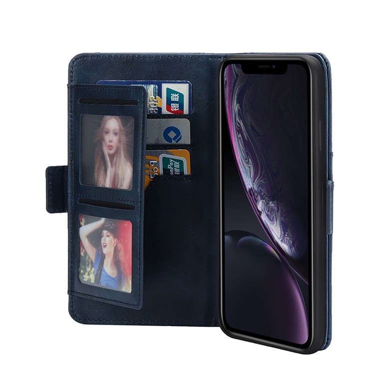 Removable 2-in-1 Multi-slot Wallet Leather Casing +TPU Back Shell for iPhone XR 6.1 inch - Blue-8