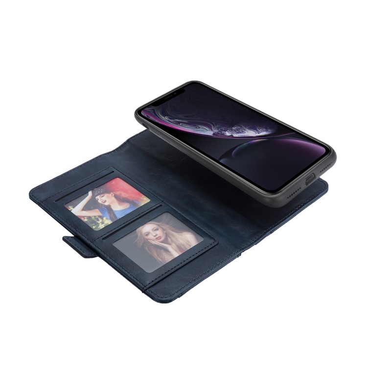 Removable 2-in-1 Multi-slot Wallet Leather Casing +TPU Back Shell for iPhone XR 6.1 inch - Blue-9
